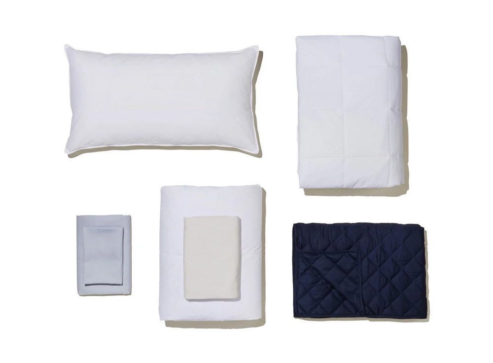 Overview image of an assortment of Slumber Cloud bedding products