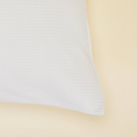 A detailed view of the Slumber Cloud Performance Pillow Cover with Outlast temperature regulation technology