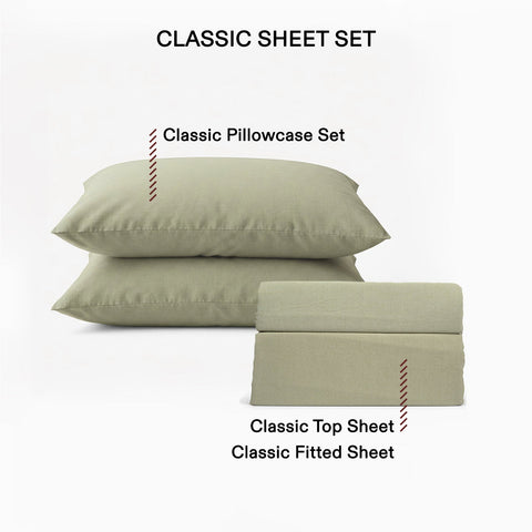 Classic Linen Viscose 4 Piece Sheet Set