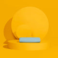The Slumber Cloud Essential Duvet Cover with temperature regulation technology folded and propped on a yellow background