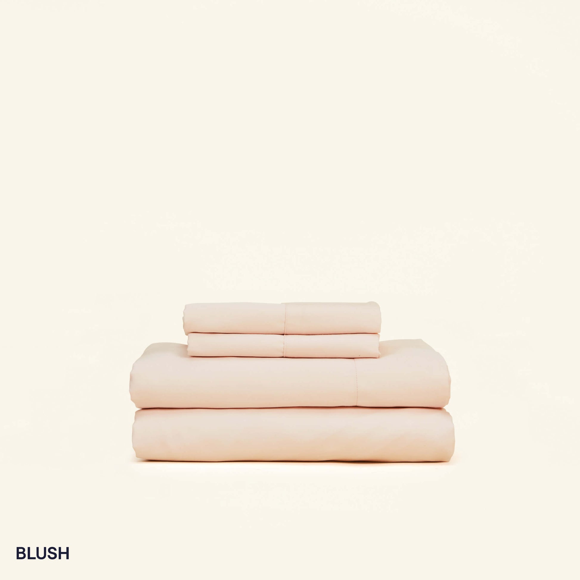 The Slumber Cloud Essential Sheet Set made with temperature regulation technology in blush