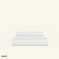 The Slumber Cloud Essential Sheet Set made with temperature regulation technology in white