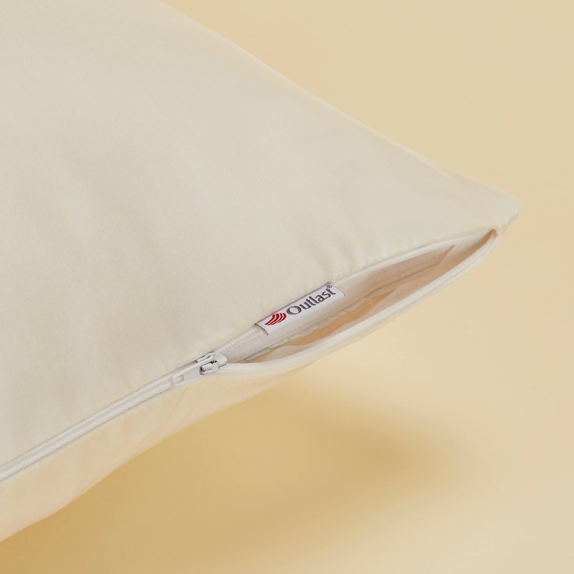 Detailed view of the zipper on the Slumber Cloud Silk Pillowcase
