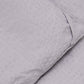 Detailed view of the corner loops on the Slumber Cloud Textured Blanket in pewter made with Outlast Temperature Regulation Technology